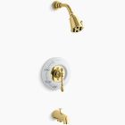 Kohler T6808-4D-BN IV Georges Brass Rite-Temp pressure-balancing bath and shower faucet trim with lever handle, valve not included in vibrant brushed nickel