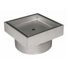 Infinity Drain TDB 15-P SS 5" x 5" TDB 15 Tile Insert Complete Kit in Satin Stainless with PVC Bonded Flange Drain Body, 2", 3" and 4" Outlet