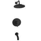 American Standard TU105508.243 Studio S Pressure Balance Tub/Shower Valve Trim with Cartridge and Water-Saving Shower Head in Matte Black