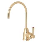 Rohl U.1347LS-EG-2 Holborn Perrin and Rowe 0.5 GPM Lever Handle Hot Water Kitchen Faucet with C-Spout in English Gold 