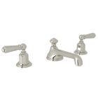 Rohl U.3705L-PN-2 Edwardian Perrin & Rowe Low Level Spout Widespread Lavatory Faucet in Polished Nickel