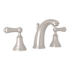 Rohl U.3712LS-STN-2 Georgian Era Perrin & Rowe High Neck Widespread Lavatory Faucet in Satin Nickel