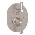 Rohl U.5756LS-STN/TO Georgian Era Perrin & Rowe Oval Thermostatic Trim Plate With Volume Control in Satin Nickel