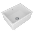 Rohl UM2318WH Shaker Shaws Classic Single Bowl Inset Or Undermount Fireclay Secondary Kitchen Laundry Sink in White