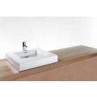 Wetstyle VC24-O-1-PC-MA Cube Collection 22" W X 24" L X 4" H, Lavatory Sink, One Hole with Polished Chrome Overflow in White Matte