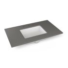Robern TF37UCO91-8 Engineered Stone Vanity Top, 37" H X 22" L X 3/4" D, Center Undercounter Sink, Stone Gray, Three Hole