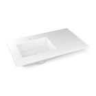 Robern TF37ULO92-1 Engineered Stone Vanity Top, 37" H X 22" W X 3/4" D, Left Offset Undercounter Sink, Quartz White, Single Hole