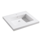 Madeli XTR2220-24-100-WH Xtr2220 24 100 Wh Xstone Top Solid Surface Rimini 24 Glossy White, No Back Splash Shelves No Faucet Hole Drilled