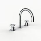 Davinci D01-H24-100-MSBSN Program 1.1 Deck Mounted Three Hole Lavatory Faucet with Arc Spout and Cross Handles