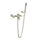 Rohl A2202LMPN Lombardia® 6 GPM Wall Mounted Exposed Tub Filler with Hand Shower and Metal Lever Handle in Polished Nickel
