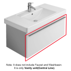 37" Wall Mounted Vanity Base 37" L X 17" W X 18" H in Glossy White by Villeroy and Boch A273U2DH (Vanity Sink Top Sold Separately)