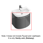 26" Wall Mounted Vanity Base 26" L X 19" H in Glossy Grey by Villeroy and Boch A695U0FP (Vanity Sink Top Sold Separately)