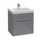 23" Wall Mounted Vanity Base 23" L X 23" W X 18" H in Glossy Grey by Villeroy and Boch A909U1FP (Vanity Sink Top Sold Separately)