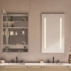 Robern AC2440D4P1LW AiO Lighted Cabinet, 24" W X 40" H X 4" D, LUM Lighting, Warm White (2700K), Dimmable, Electrical Outlet, USB Charging Ports, Left Hinge