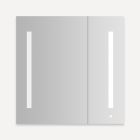 Robern AC3030D4P2L AiO Series 30" L X 30" H X 4" D Double Door Medicine Cabinet with Dimmable, Electrical Outlet, USB Charging Ports, Left Hinge