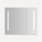 Robern AC3630D4P2L AiO Lighted Cabinet, 36" L X 30" H X 4" D, Dual Door, LUM Lighting, Cool White (4000K), Dimmable, Electrical Outlet, USB Charging Ports, Left Hinge