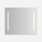 Robern AC3630D4P2LW AiO Lighted Cabinet, 36" W X 30" H X 4" D, Dual Door, LUM Lighting, Warm White (2700K), Dimmable, Electrical Outlet, USB Charging Ports, Left Hinge