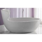 Rapsel ARN1 018 Designer Freestanding Bathtub in White Titanic Resin. Overflow and European pop-up drain included.