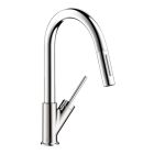 Axor 10824001 Starck 2-Spray Prep Kitchen Faucet, Pull-Down, 1.75 GPM in Chrome