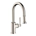 Axor 16584831 Montreux 2-Spray Prep Kitchen Faucet, Pull-Down, 1.75 GPM in Polished Nickel