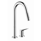 Axor 34822001 Citterio M 1.75 GPM Deck Mounted Single Handle Pull Down Kitchen Faucet with Magnetic Docking Metal Dual Spray Head in Chrome