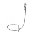 T&S Brass B-0205-60H-VB T Single Hole Deck Mount Pre-Rinse Faucet with 60" Spray Hose and Wall Hook in Polished Chrome
