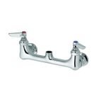 T&S Brass B-0230-LN Double Pantry Swivel Base Faucet, Wall Mount, 8" Centers, Less Nozzle, Polished Chrome Finish