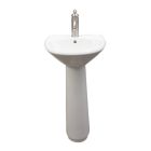 Barclay B/3-3031WH 16-1/2" W X 14-7/8" D X 33-3/4" H Vitreous China Wall Mount/Pedestal Bathroom Sink Only with Overflow in White (Faucet Sold Separately)