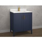 Madeli B710-24-001-SA-BN Encore 24" Width Vanity Cabinet Base in Sapphire with Brushed Nickel Hardware (Vanity Top Sold Separately)