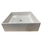Scarabeo 8031W Teorema 18" L X 18" W X 5-3/4" H Rectangular Vessel / Above Counter Ceramic Bathroom Sink without Overflow in White
