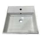 Scarabeo 8031/R 18" L X 18" W X 5-1/2" H Ceramic Above Counter or Wall Mounted Square Lavatory Sink with Overflow in White