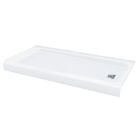 Bootz 010-1002-00  ShowerCast 60" L X 30" W Porcelain Enamel Alcove Shower Base with Right-Hand Square Drain in White
