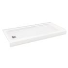 Bootz 010-1003-00  ShowerCast 60" L X 30" W Porcelain Enamel Alcove Shower Base with Left-Hand Square Drain in White