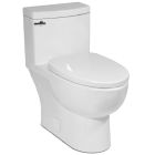 Icera C-6250.01 MALIBU II1.28 GPF Compact Elongated One Piece Toilet with Seat and Cover in Gloss White and Trip Lever in Polished Chrome