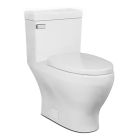 Icera C-6270.01 CADENCE 1.28 GPF 12" Rough-in Elongated One Piece Toilet with Seat and Cover in Gloss White and Trip Lever in Polished Chrome