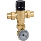 Caleffi 521519A 521 Series Mixcal 3-Way Mixing Valve 3/4" Sweat with Temp Gauge