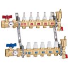 Caleffi 6686F5S1A 668S1 Series TwistFlow Radiant Manifold Assembly 6 Loop 1"