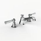 Davinci CAR-GRA-100-PC Carlyle Deck Mounted Three Hole Lavatory Faucet with Low Profile Traditional Spout with Lever Handles With Pop Up Drain in Polished Chrome