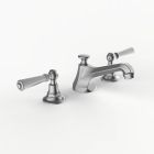 Davinci CAR-GRA-100-SN Carlyle Deck Mounted Three Hole Lavatory Faucet with Low Profile Traditional Spout with Lever Handles With Pop Up Drain in Satin Nickel 