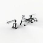 Davinci CAR-ZEP-100-PC Carlyle Deck Mounted, Three Hole Lavatory Faucet with Low Profile Traditional Spout with Lever Handles with Pop Up Drain in Polished Chrome