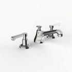 Davinci CAR-ZEP-100-PN Carlyle Deck Mounted, Three Hole Lavatory Faucet with Low Profile Traditional Spout with Lever Handles with Pop Up Drain in Polished Nickel