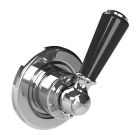 Lefroy Brooks CB-1011-CP Classic (1900) Wall Mounted Concealed 3 Way Diverter Trim Only with Lever Handle in Polished Chrome with Black Lever Handles (Rough Sold Separately)