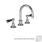 Lefroy Brooks CB-1108-NK Classic (1900) Tubular Three Holes Deck Mounted Basin Mixer Faucet with Click Up Waste in Silver Nickel with Black Lever Handles
