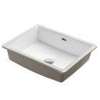 Madeli CB-2015-WH Under Mounted Rectangular Ceramic Wash Basin with Overflow in White