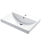 Madeli CB-7124-130-WH Semi-Recessed Rectangular Ceramic Wash Basin with Overflow in White