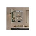 Robern CC2034D4RC84TU Craft Series 20" W X 34" H X 4" D Rectangular Round Corner Metal Medicine Cabinet in Polished Stainless Steel with Slow-Close Hinges, Electric Upgrade 