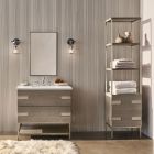 Robern CC2440D4TF69TU Craft Series 24" x 40" x 4" Thin Framed Metal Medicine Cabinet in Brushed Pewter with Slow Close Hinges and Electric Upgrade