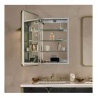 Robern CC2444D4RC87SC Craft Series  24" W X 44" H X 4" D Round Corner Single Door Metal Mirror Medicine Cabinet in Aged Brass, Slow Close Hinges and Electric Upgrade