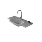 Nameeks CERASTYLE 081300-U-1 40" L X 18" W X 2" H Rectangular Ceramic Wall Mounted Bathroom Sink with Overflow in White