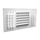 Continental Industries C3W 0606 6" X 6" Curved-Blade Sidewall/Ceiling Register, 3-Way Deflection, Multi-Shutter Damper, White, Steel, USA